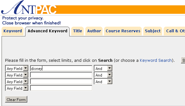 ANTPAC Example