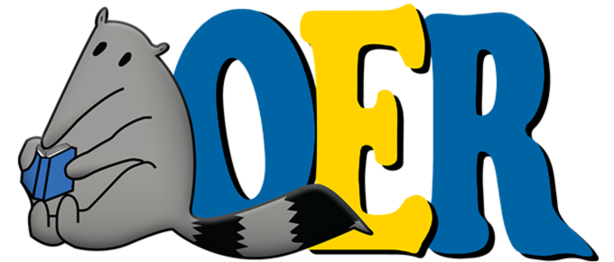 An anteater next to the text "OER."