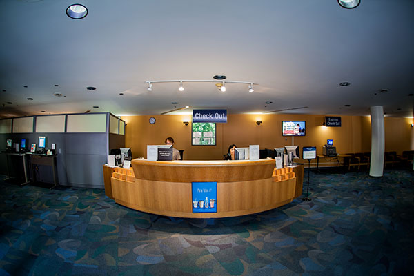 Science Library check out desk