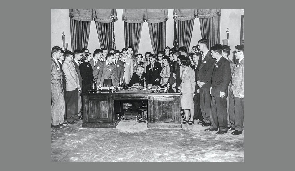 Pres Truman with Science Talent winners