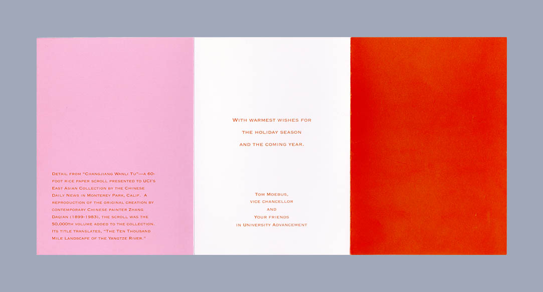 UCI Chancellor’s 1992 annual holiday greeting card