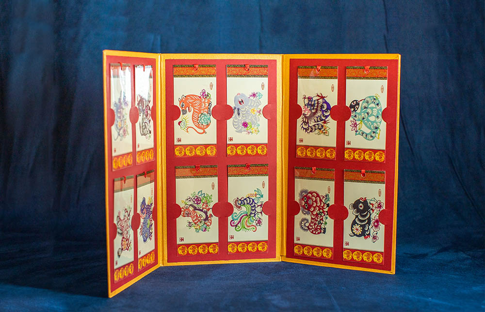 Paper-cut bookmarks of the 12 traditional Chinese zodiac animals