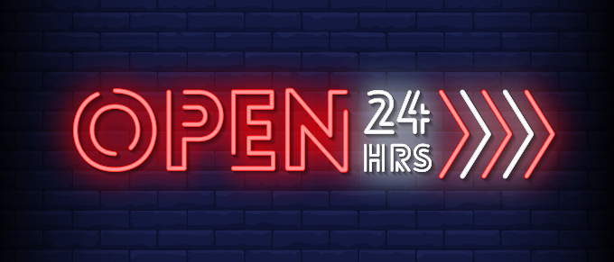 open 247 neon sign