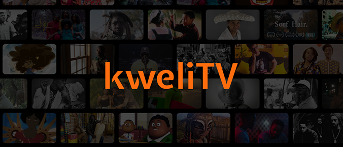 kweliTV logo in front of sample image of kweliTV streaming content