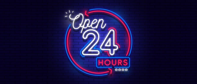 open 24 hours 