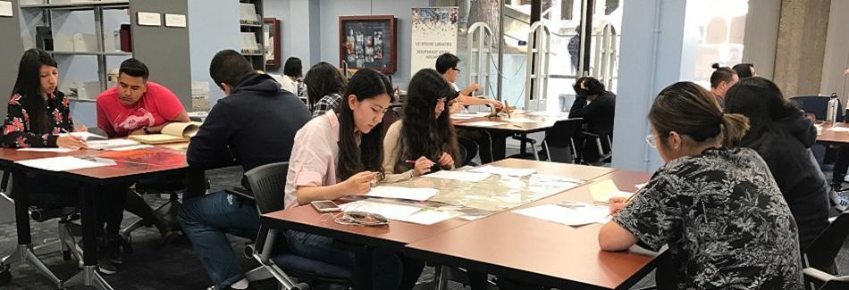 Students working at desk