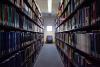 Library bookshelf aisle